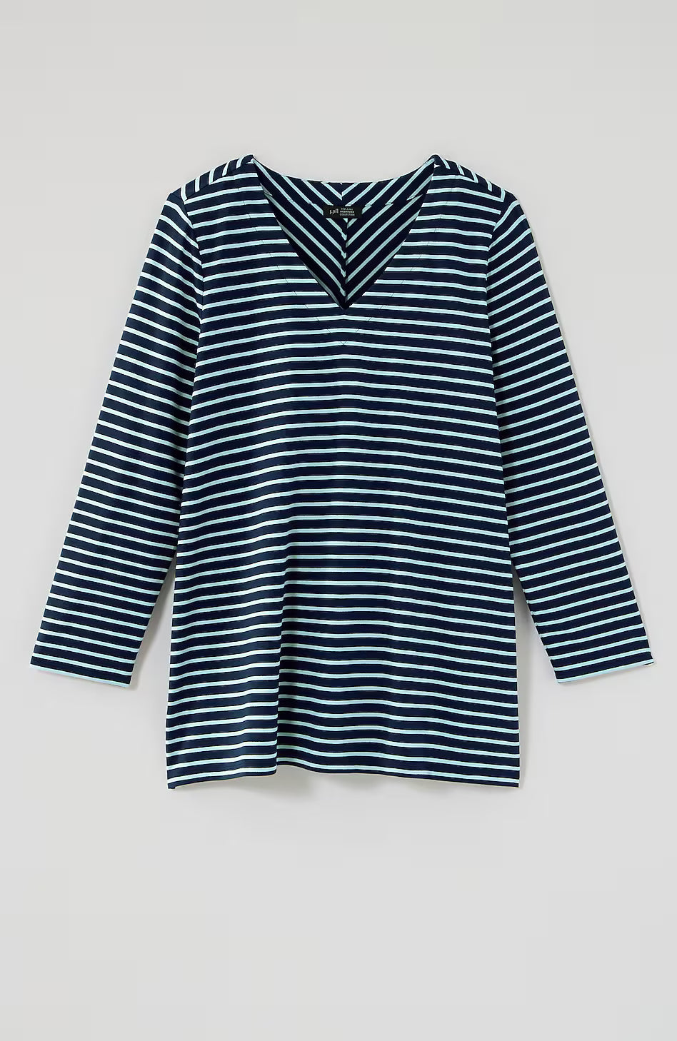 Wearever Mitered-Stripe V-Neck Top