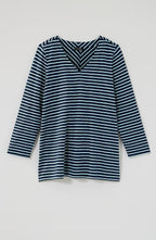 Wearever Mitered-Stripe V-Neck Top