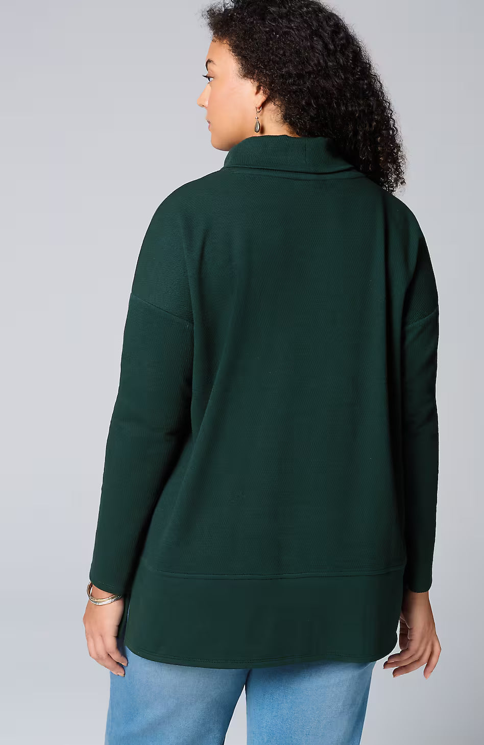 Pure Jill Diagonal Knit Mock-Neck Tunic