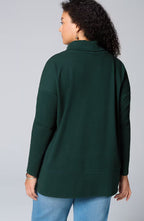 Pure Jill Diagonal Knit Mock-Neck Tunic