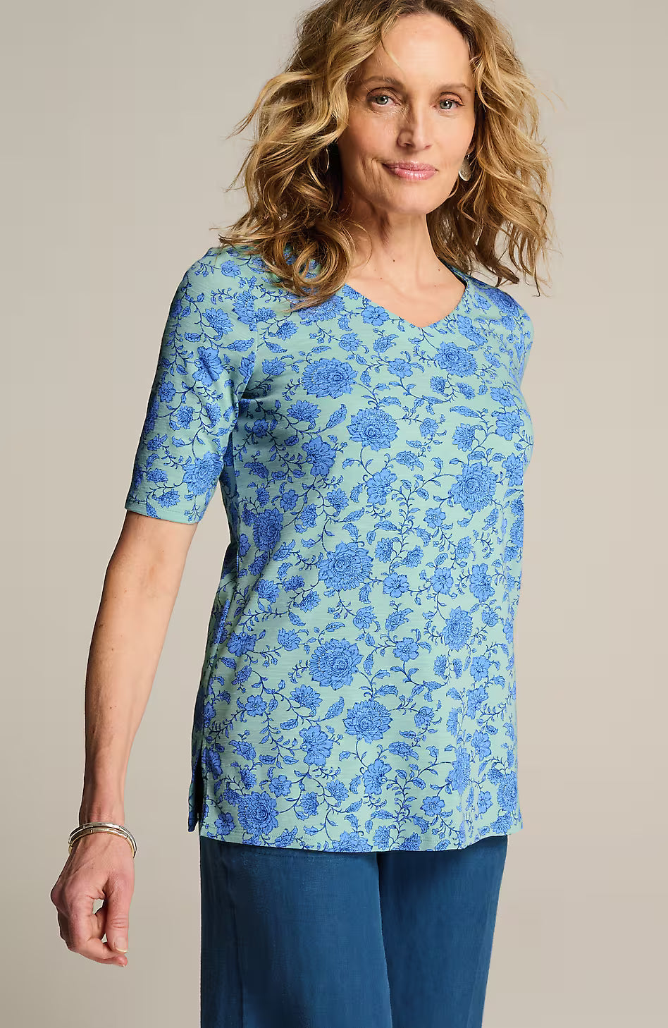 Pima-Slub Elbow-Sleeve Tee