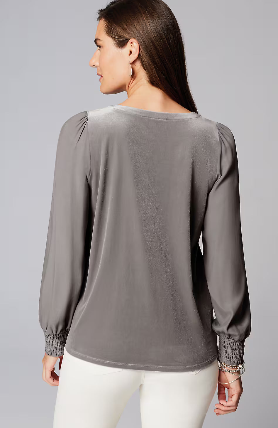 Velour Mixed-Media Top