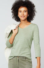 Pima 3/4-Sleeve V-Neck Tee