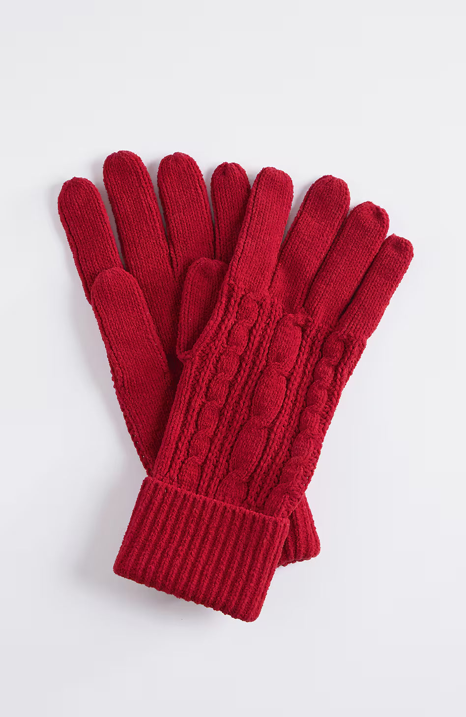 Cable-Knit Chenille Gloves