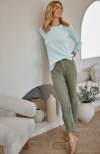 High-Rise Patch-Pocket Jeans