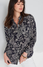 One-Pocket Shirred-Back Shirt