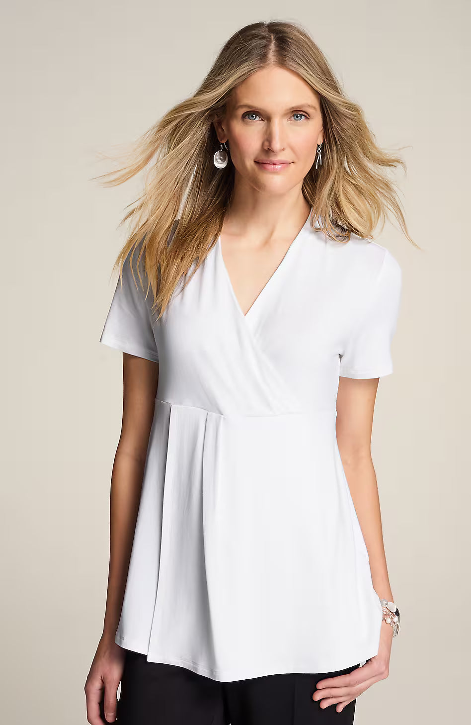 Wearever Draped-Neck Wrap-Front Top