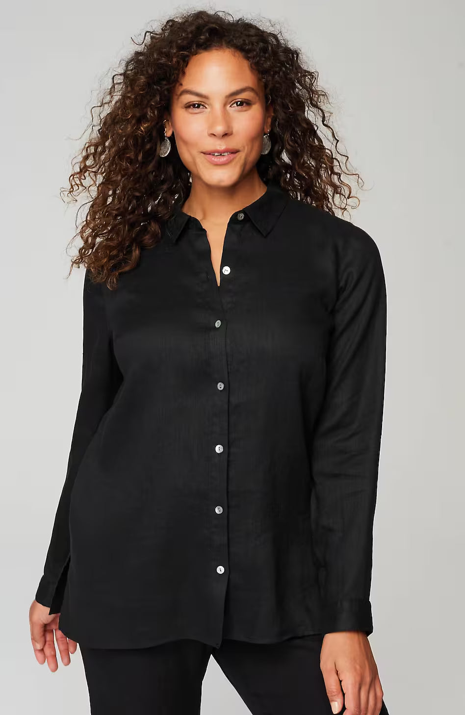 Everyday Linen Button-Front Shirt