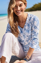 Pima 3/4-Sleeve V-Neck Tee