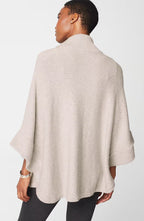 Jacquard-Knit Zip-Up Poncho