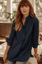 Cotton Stand-Collar Tunic