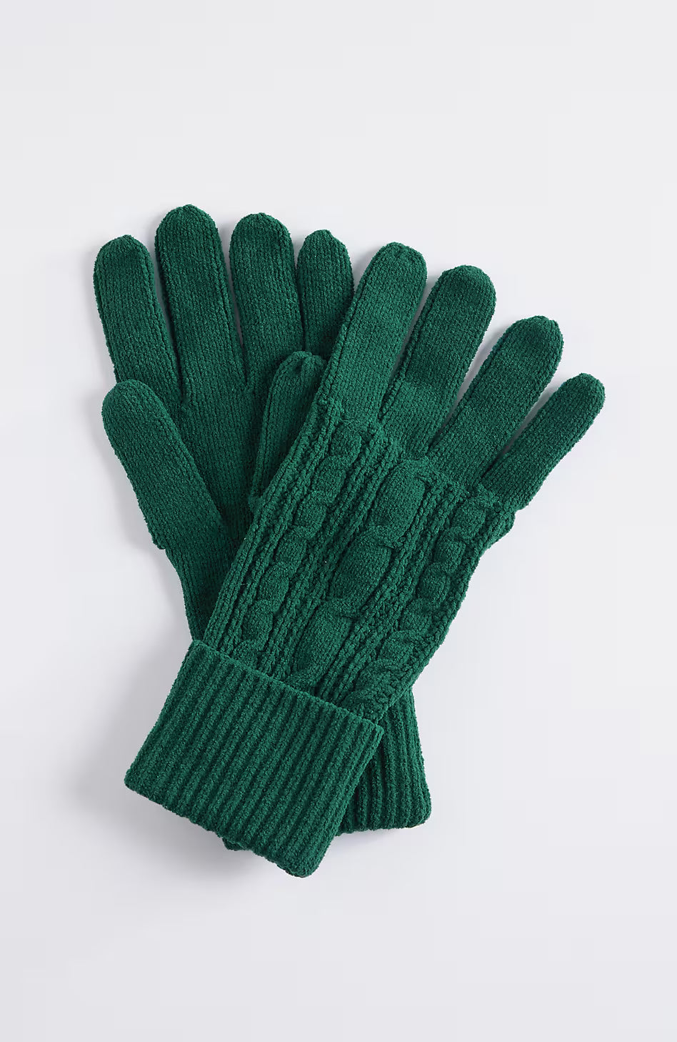 Cable-Knit Chenille Gloves