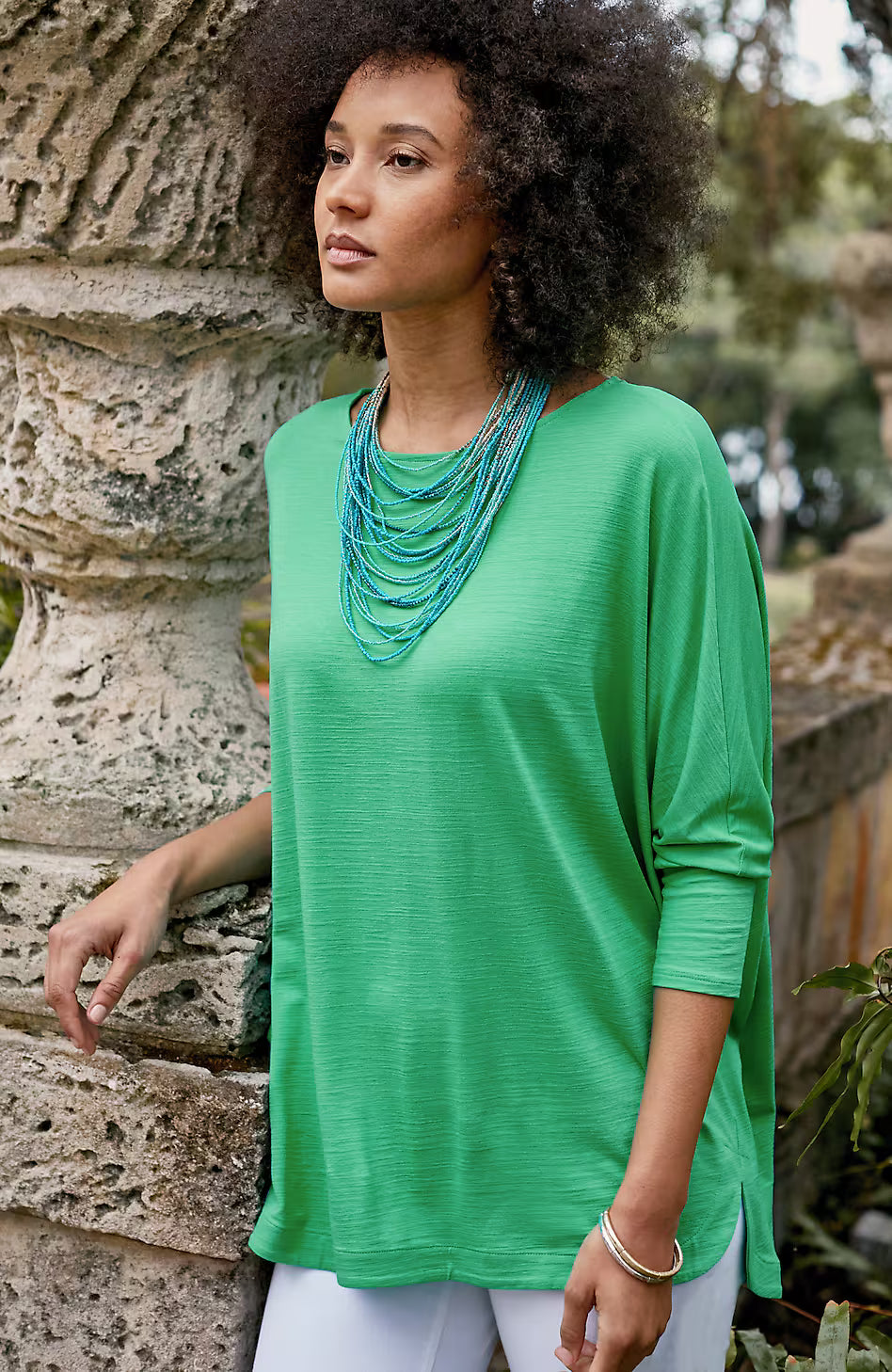 Wearever Slub-Knit High-Low Hem Top