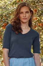 Pima-Slub Elbow-Sleeve Tee