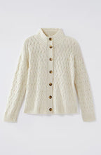 Cabled Button-Front Cardi
