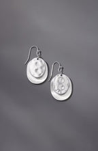 Silvertone Mixed-Finish Overlay Earrings