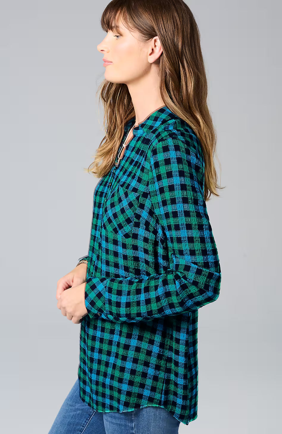 Soft-Textured Plaid Popover