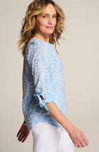 Embroidered Tie-Sleeve Top
