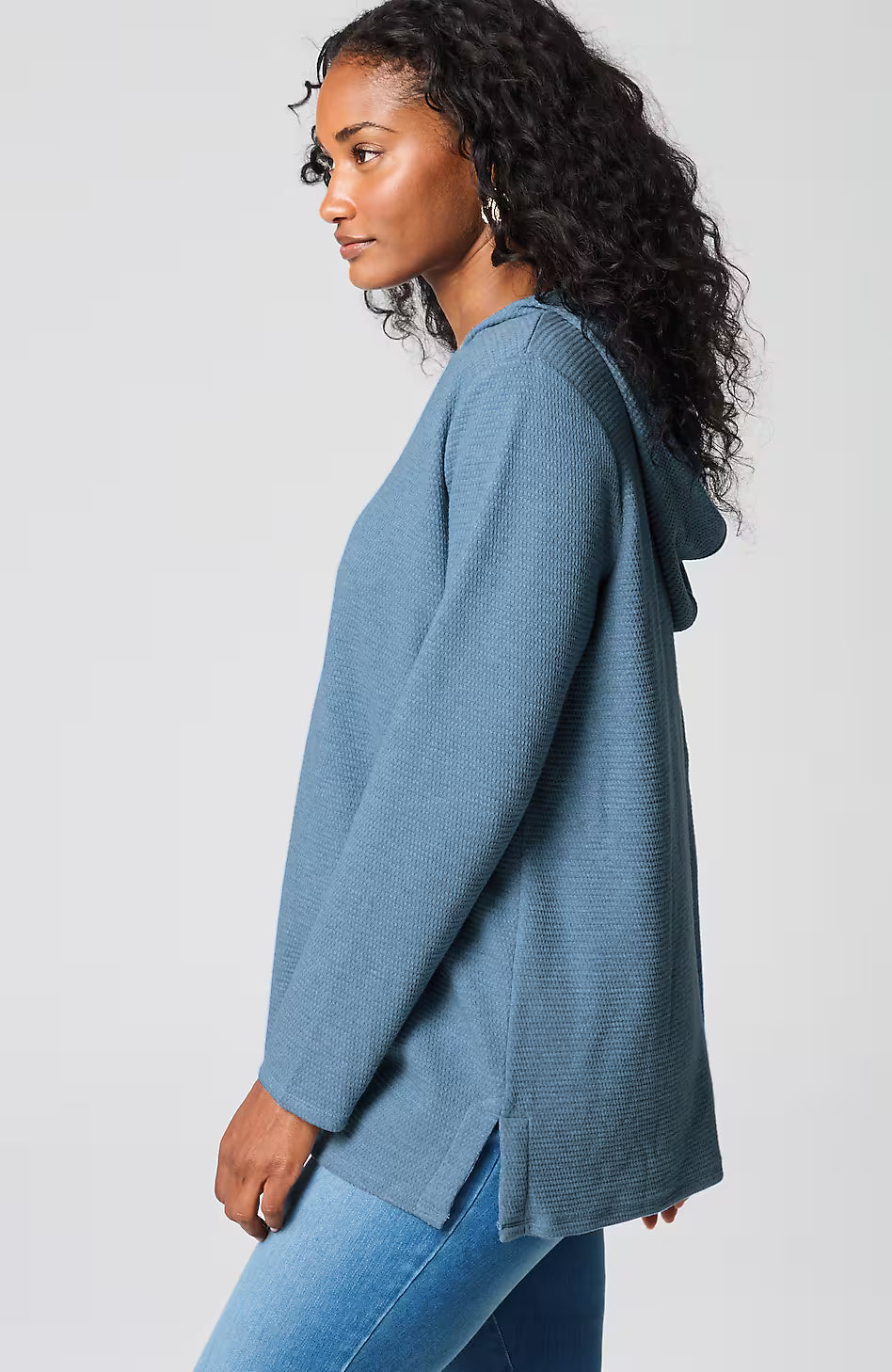 Pure Jill Cotton-Blend Textured Hoodie Tunic