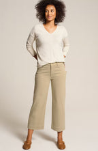 High-Rise Trapunto-Stitched Wide-Leg Jeans