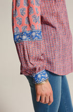 Pure Jill Mixed-Print Button-Front Top