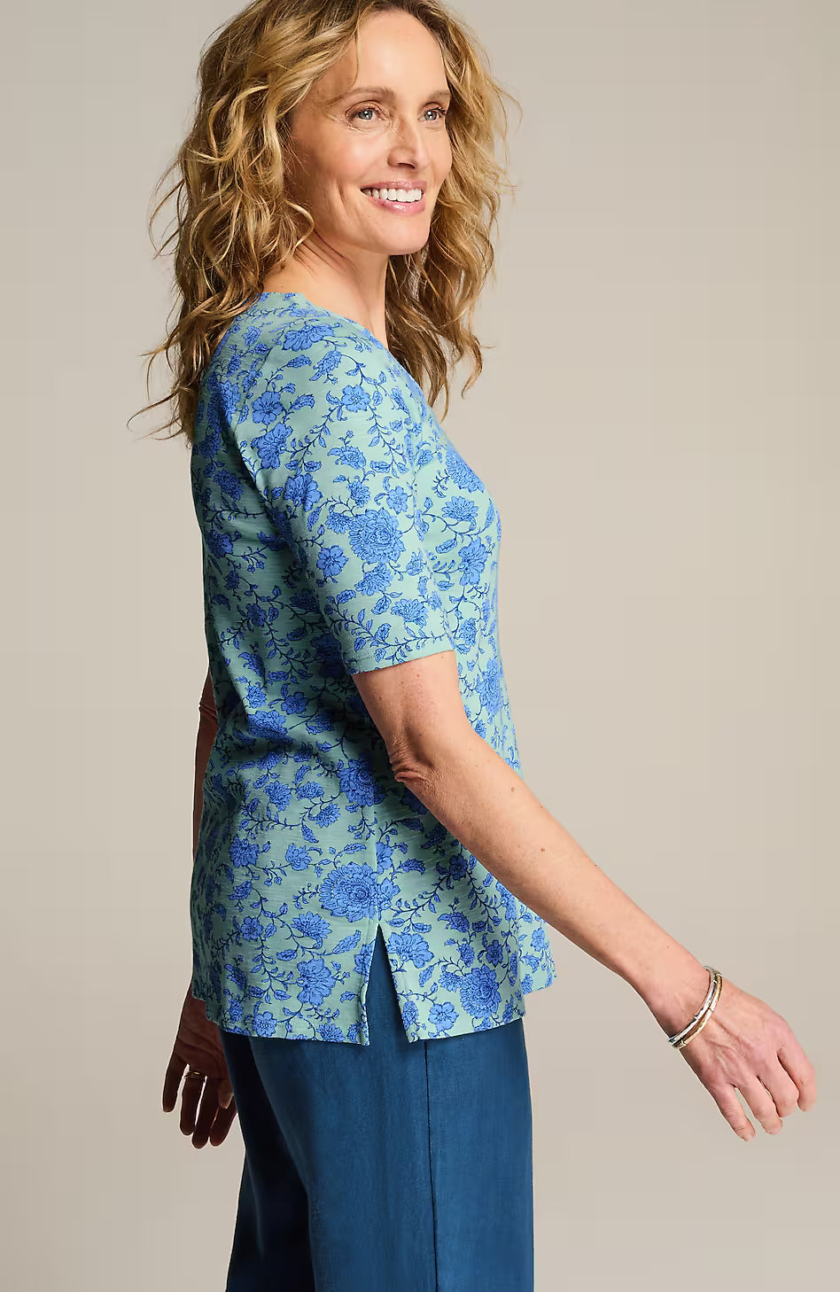 Pima-Slub Elbow-Sleeve Tee