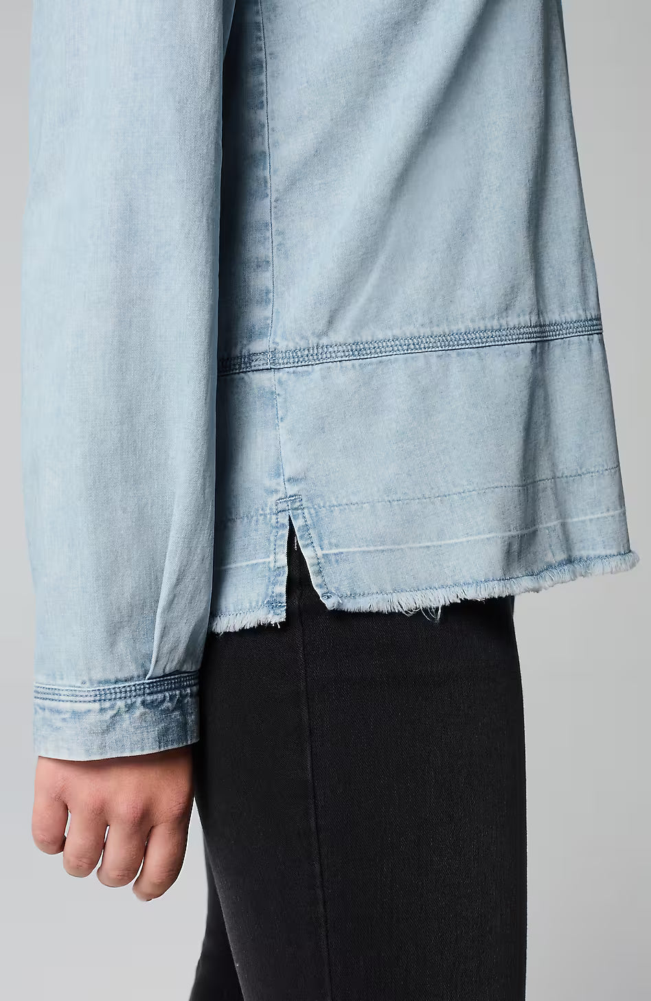 Pure Jill Indigo Split-Neck Top