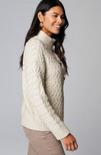 Cabled Button-Front Cardi