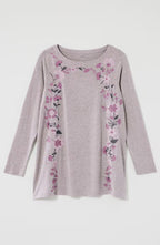 Pure Jill Embroidered Dipped-Hem Tunic