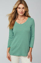 Pima 3/4-Sleeve V-Neck Tee
