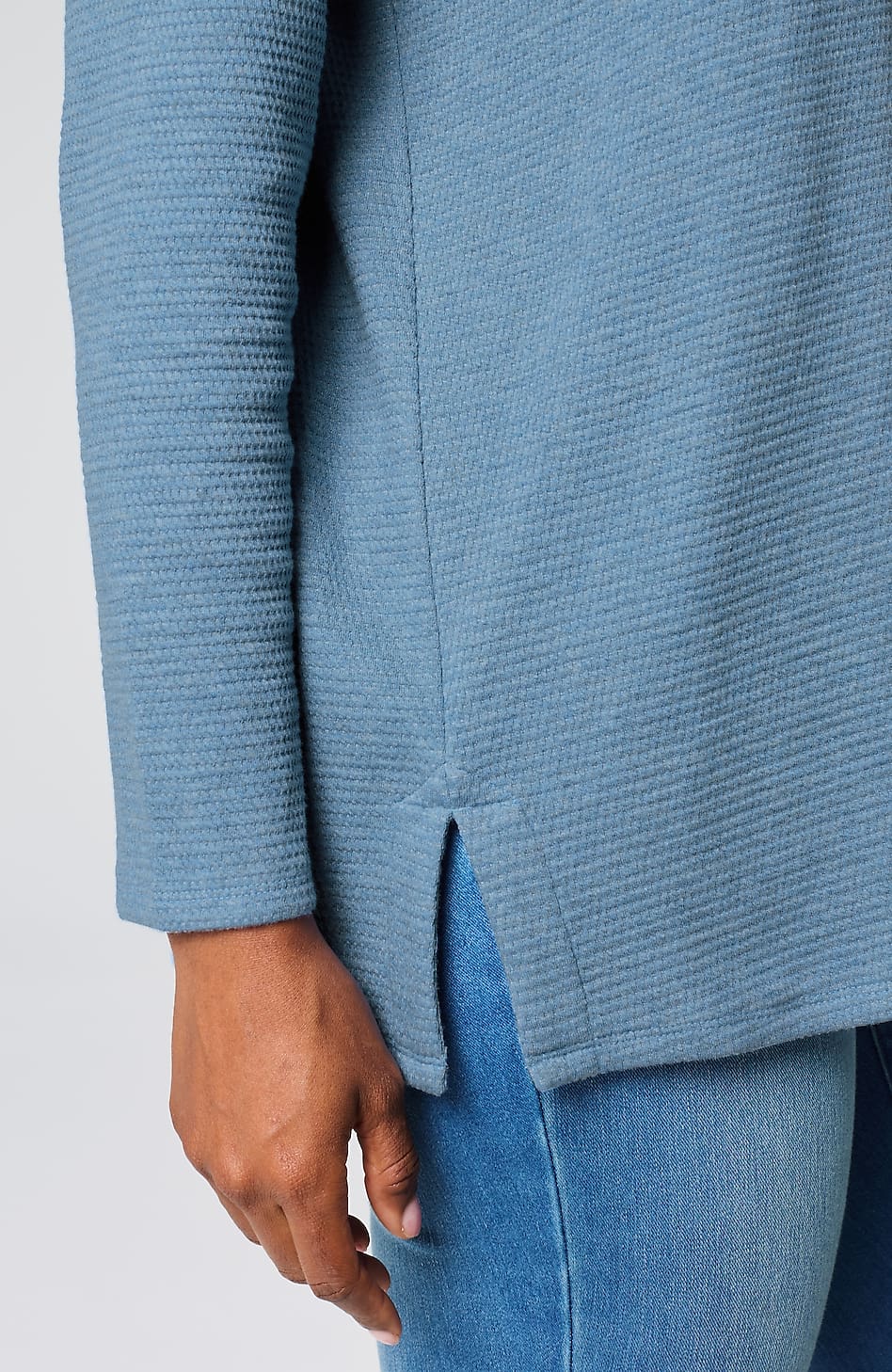 Pure Jill Cotton-Blend Textured Hoodie Tunic