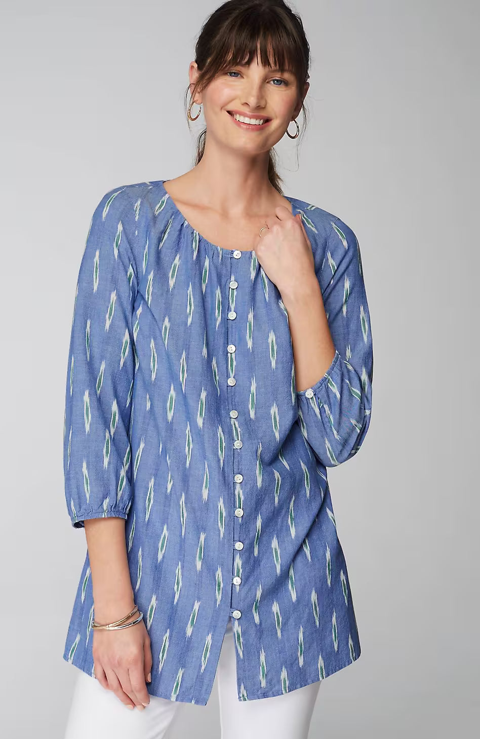 Pure Jill Button-Front Tunic